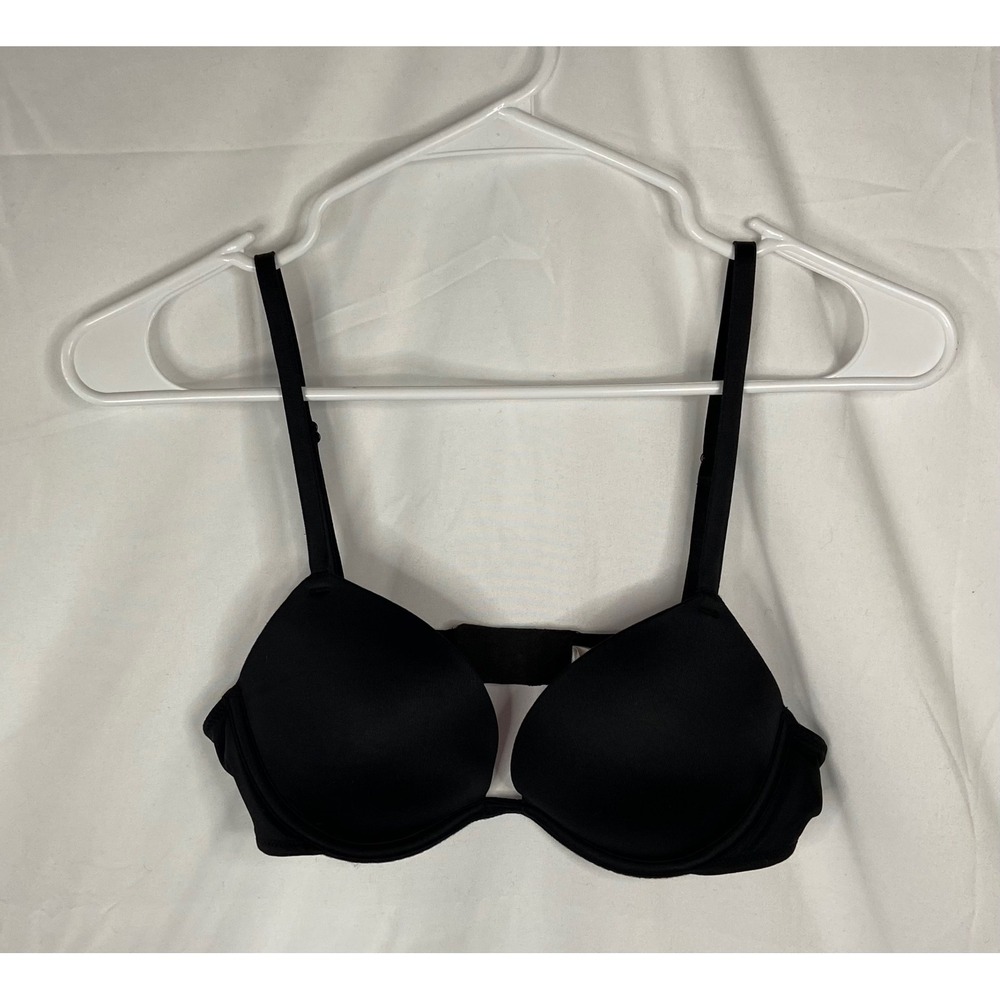Victoria's Secret PINK Wear Everywhere Super Push Up Bra Black 34A Underwire - Picture 16 of 16